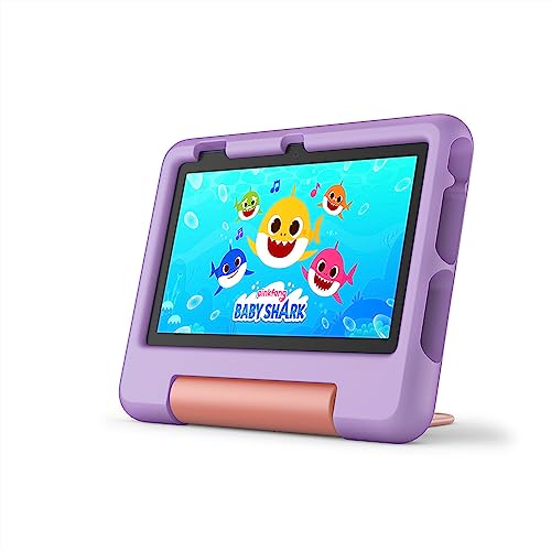 Fire 7 Kids Tablet, 7" (16 GB, Purple) Backpack Bundle