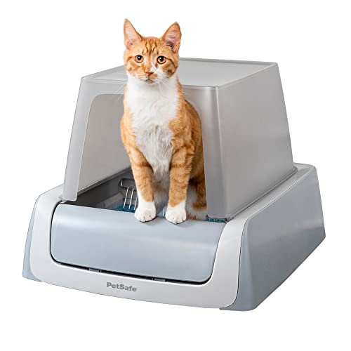 PetSafe ScoopFree Crystal Pro Self Cleaning Cat Litter Box, Front-Entry, Includes 1 Disposable Crystal Litter Tray