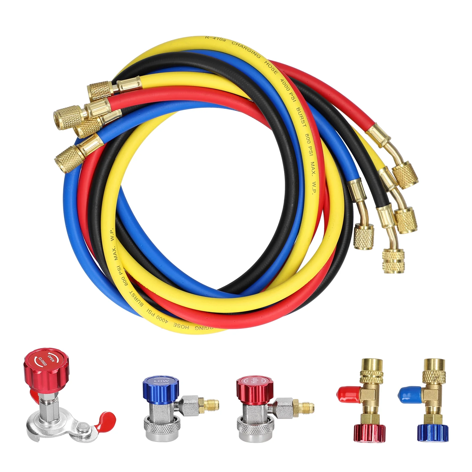 Anself Dual Gauges Air Conditioner Refrigerant Refilling Set Pressure Adjustable Refrigeration Maintenance Equipment Kit Brass Connection