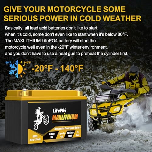 YTX20L-BS/YTX20-BS 12V 12Ah 720A Lithium Powersports Battery with Smart BMS, YTX20H-BS/YTX20HL-BS, Compatible ATV, UTV, Scooter, Snowmobile