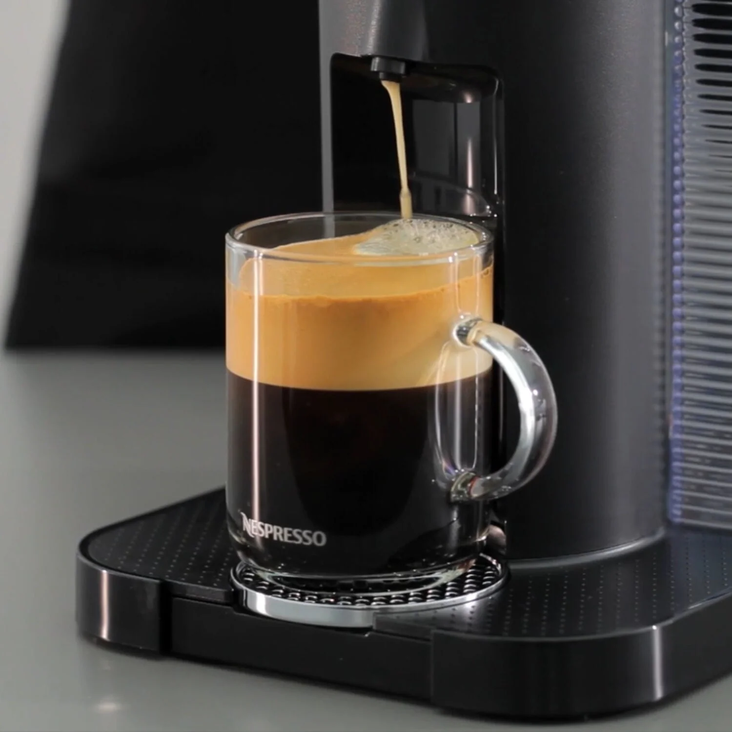 Breville Nespresso Vertuo Coffee & Espresso Single-Serve Machine in Chrome and Aeroccino Milk Frother in Black