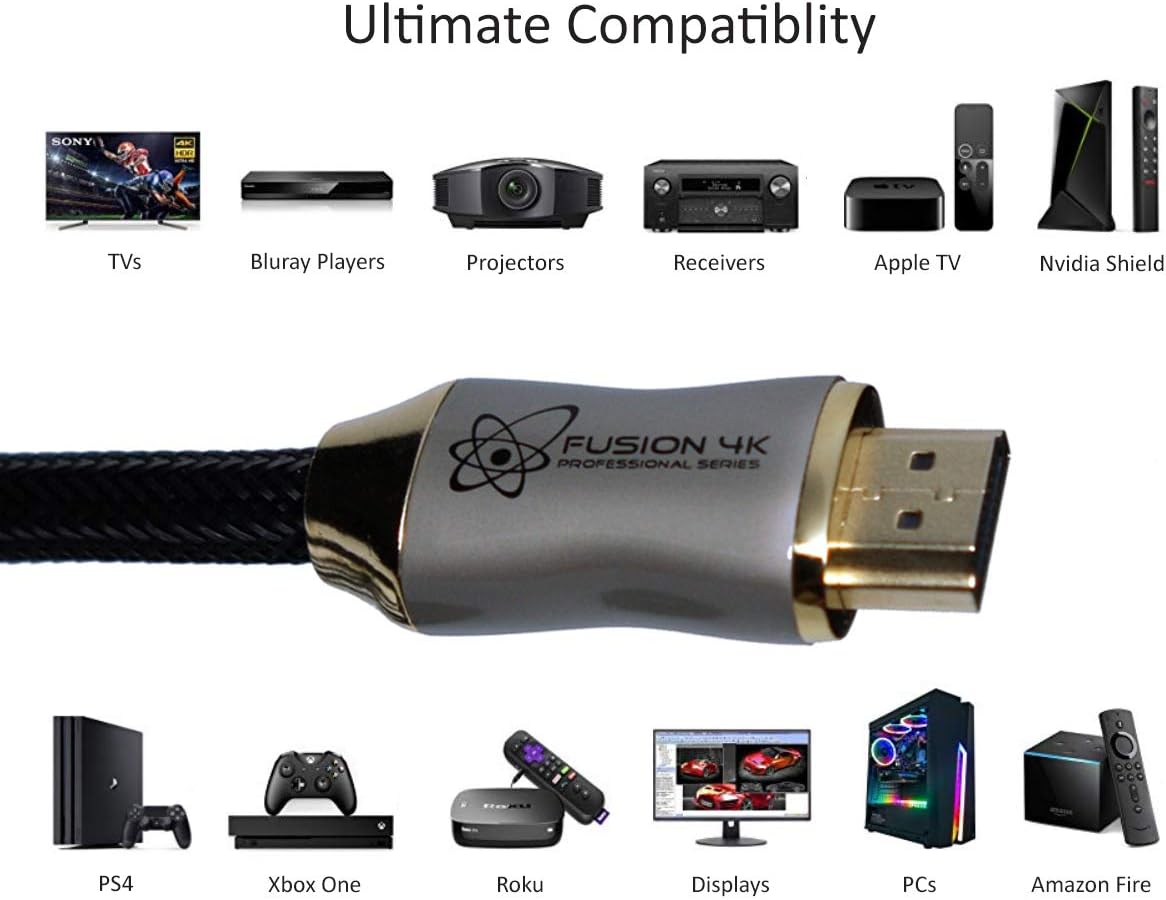 Fusion4K High Speed 4K HDMI Cable (4K @ 60Hz) - Professional Series (20 Feet)