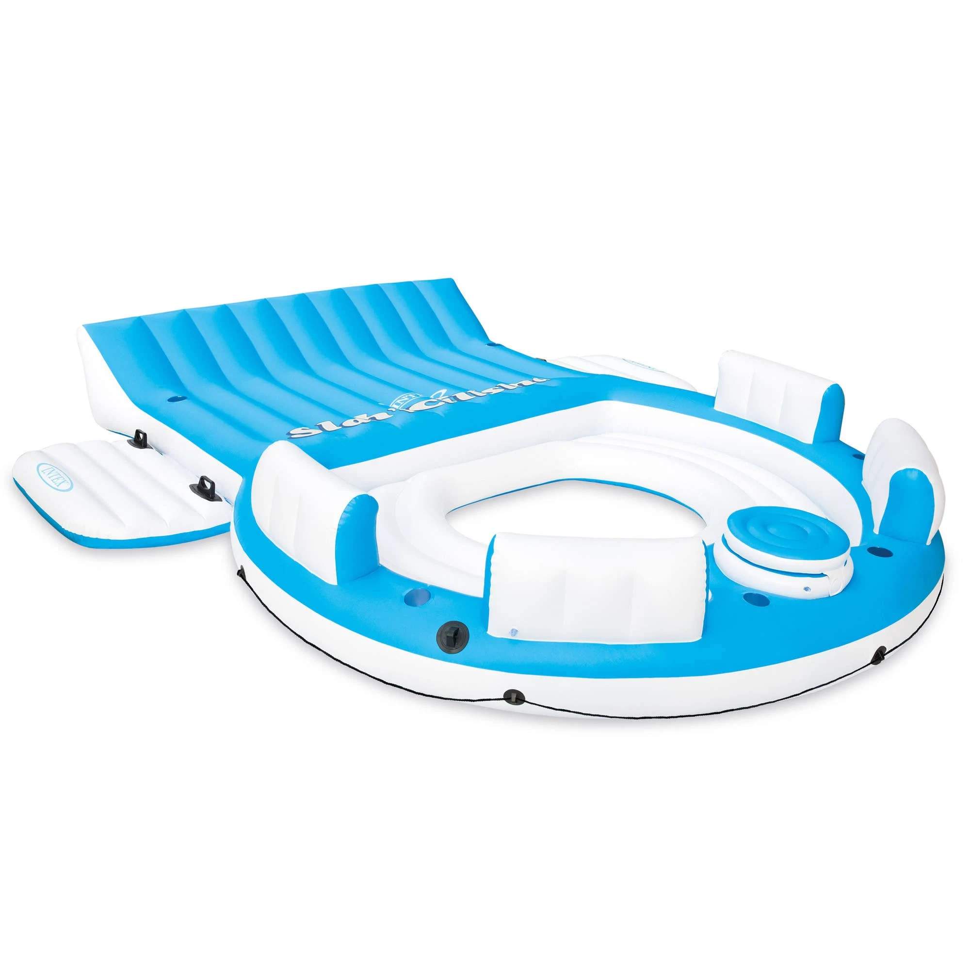 Intex Inflatable Island Lounger w/ Tropical Breeze 6 Person Floating Island