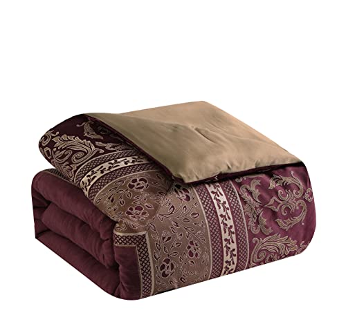 Riverbrook Home 100% Polyester Comforter Set, Queen, Hillcrest - Ivory/Gold, 9 Piece Set