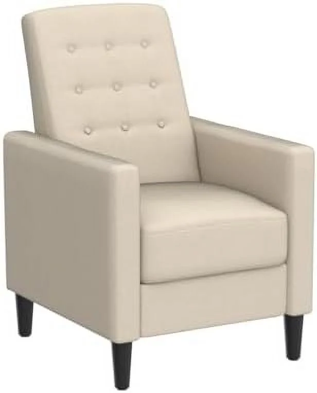 RUNFAYBIU Fabric Recliner Chair Mid-Century Modern Recliner Adjustable Single Recliner Sofa with Thicker Seat Cushion Tufted Upholstered Sofa with