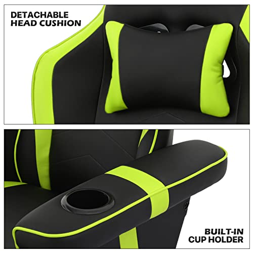 MoNiBloom Video Gaming Chair Racing Style Single Living Room Sofa Recliner with Detachable Headrest