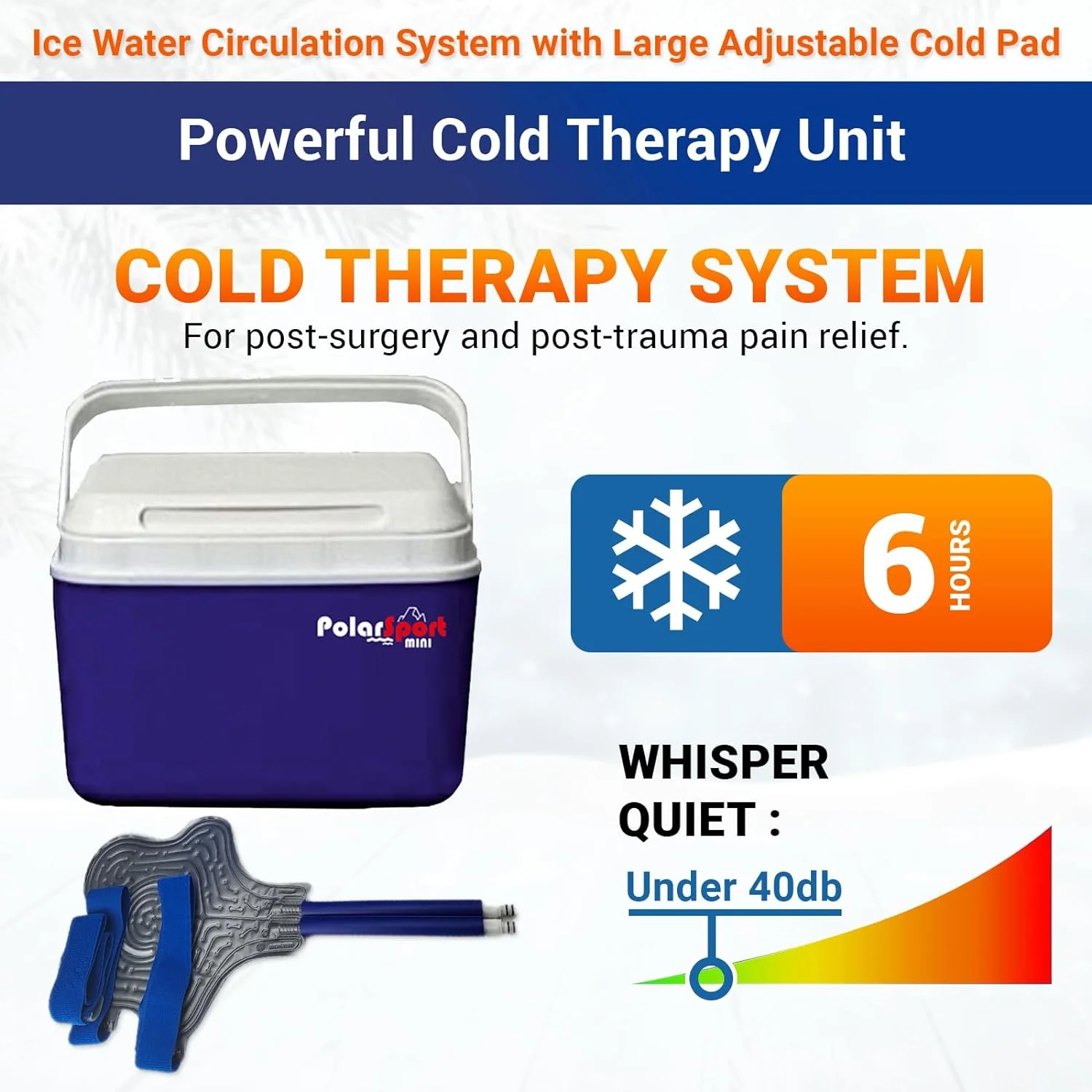 Cold Therapy Machine by Polar Sport - Ice Water Circulation System with Large Adjustable Cold Pad for Pain in The Knee, Shoulder, Ankle