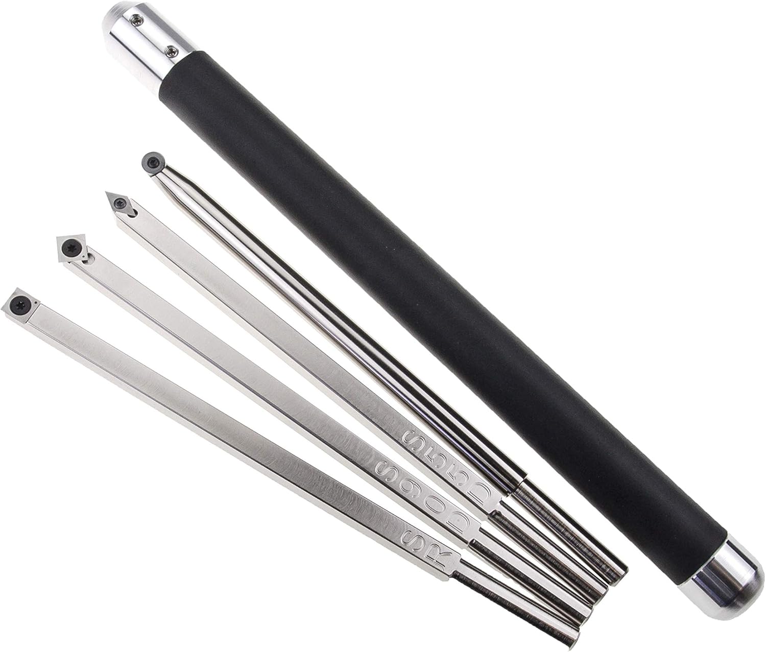 Package of 4 Simple Carbide Simple Wood Turning Tools with Interchangeable Lathe Tool Handle