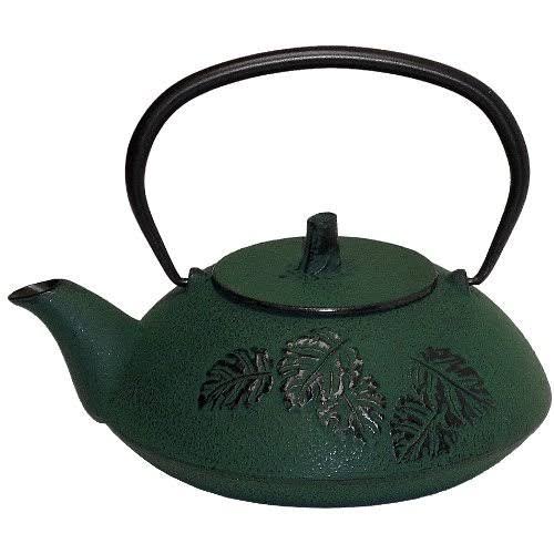 Black Leaf Japanese Tetsubin Cast Iron Teapot