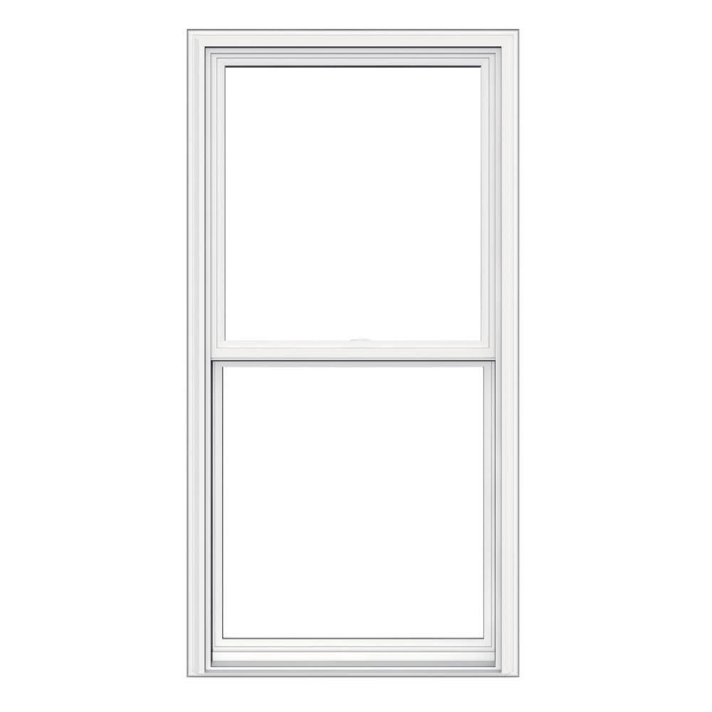 JELD-WEN V2500 Vinyl Double Pane Double Strength Replacement Double Hung Window (Rough Opening: 28-in x 54-in; Actual: 27.5-in x