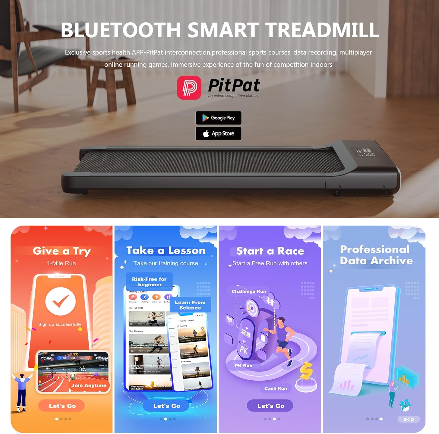 Walking Pad, Walking Treadmill in LED Display, Under Desk Treadmill for Home/Office with Remote Control