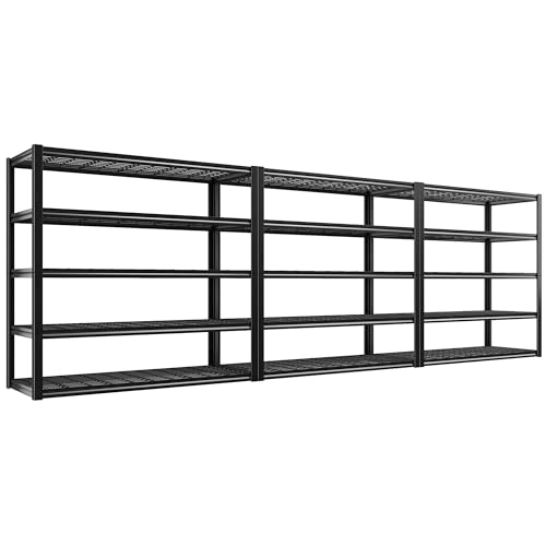 REIBII 60" W Garage Shelving Heavy Duty Metal Shelving 3000LBS Storage Shelves Adjustable Metal Shelves for Storage Industrial Garage Shelves for