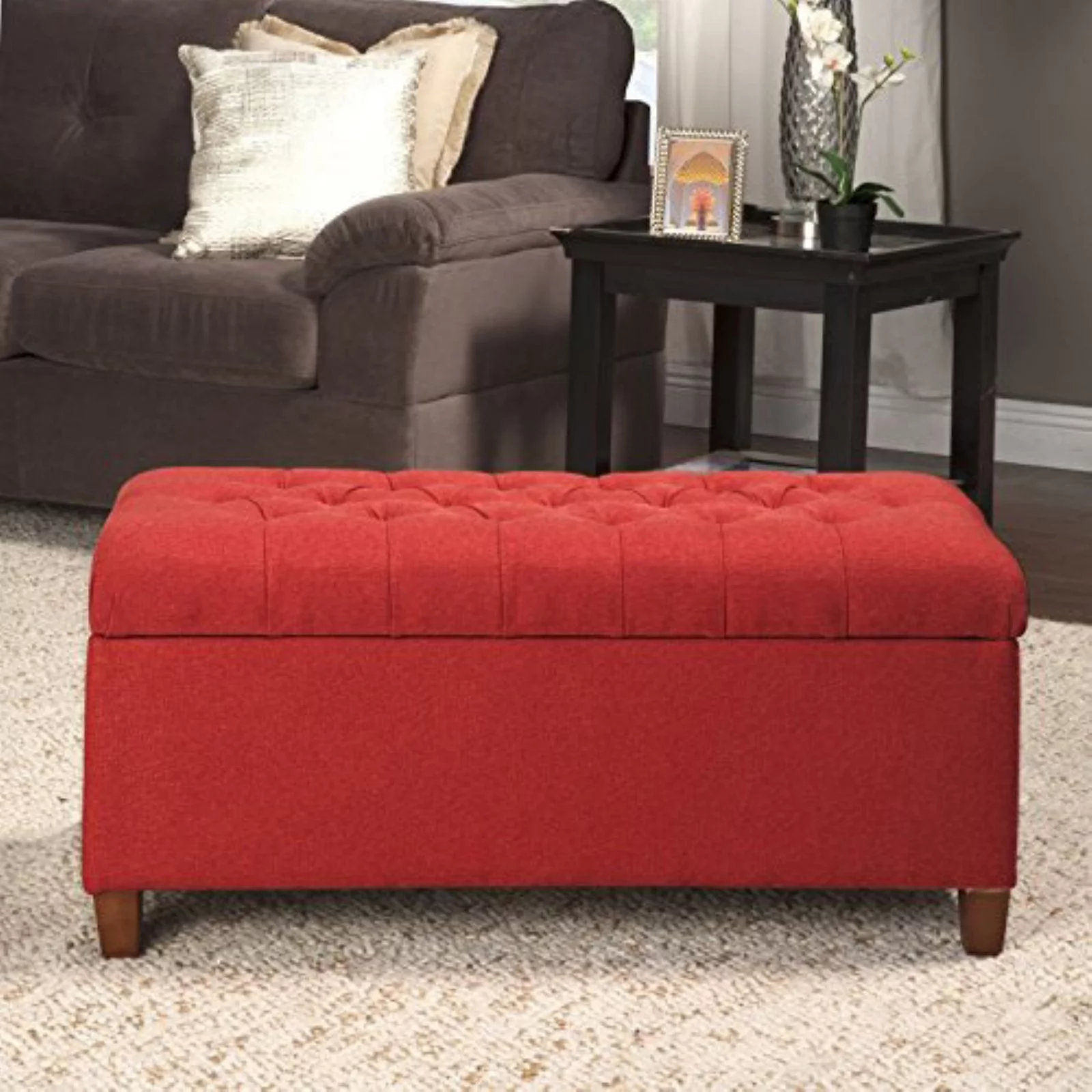 HomePop Ainsley Button Tufted Storage Bench, Multiple Colors