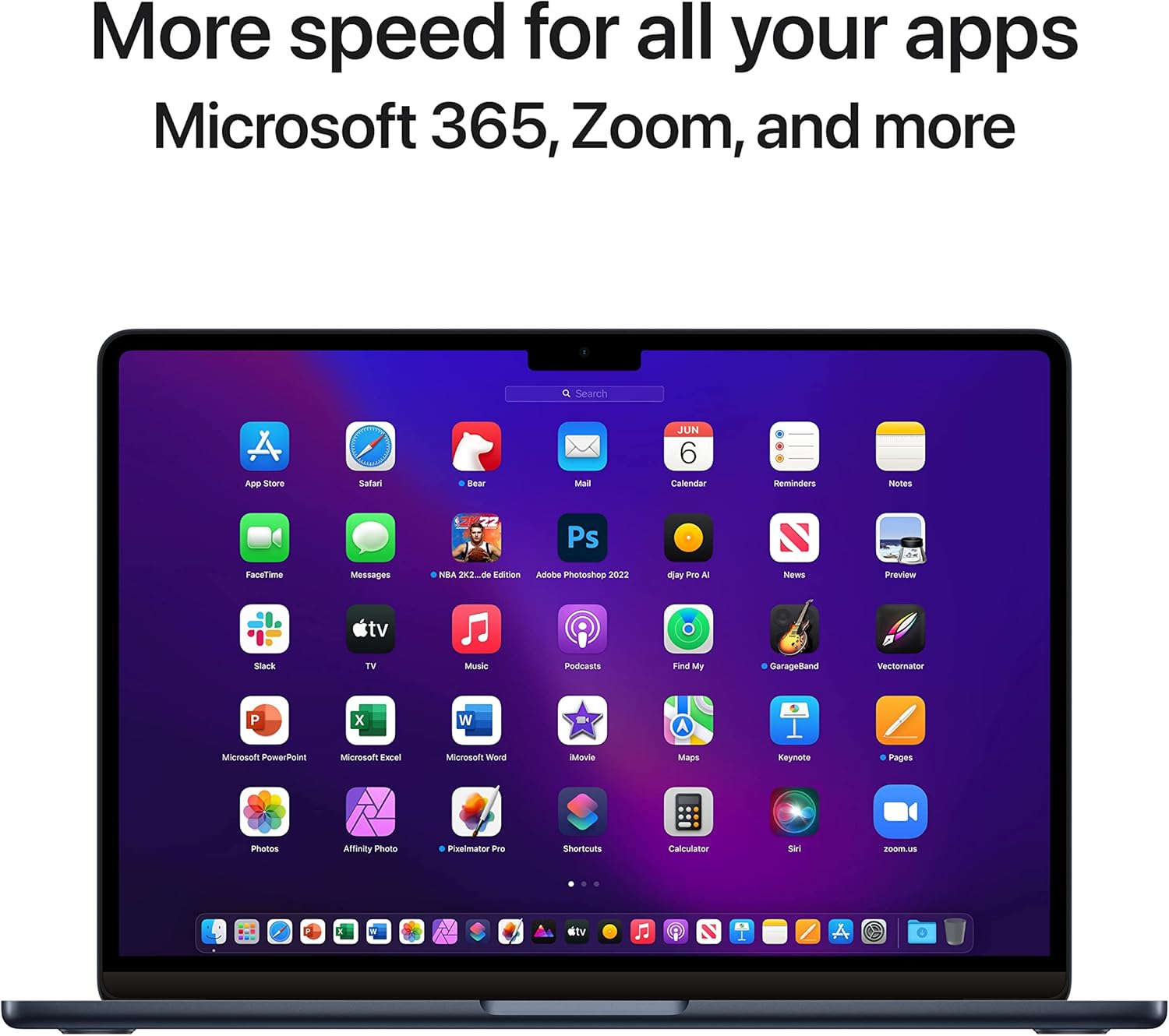 Apple 2022 MacBook Air with M2 chip, 8 core CPU, 10 core GPU, 16GB RAM, 512GB SSD Storage - Midnight (Z1610005E)