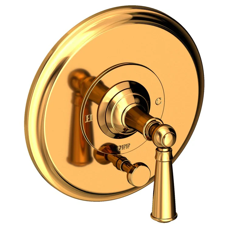 Aylesbury Pressure Balance Tub/Shower Valve Trim Only with Lever Handle - Polished Gold PVD