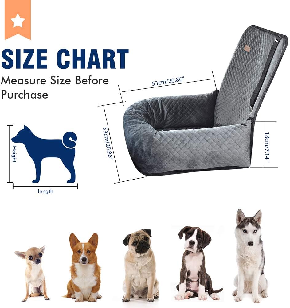 Dog Car Seat Pet Booster Seat Pet Travel Seat,The Dog Seats Made is Safe and Comfortable,Suitable for Almost All Types Vehicle