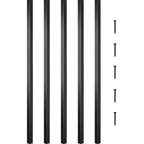 VEVOR Balusters 26 Inch-101 Pack Staircase with Screws Square Aluminum Railing, for Outdoor Stair Deck Porch, Black