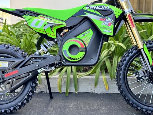Venom 1600W Pro Electric Dirt Bike 48V Lithium Battery | Advanced Speed Governor | Hydraulic Disk Brakes | MID-Size, Green