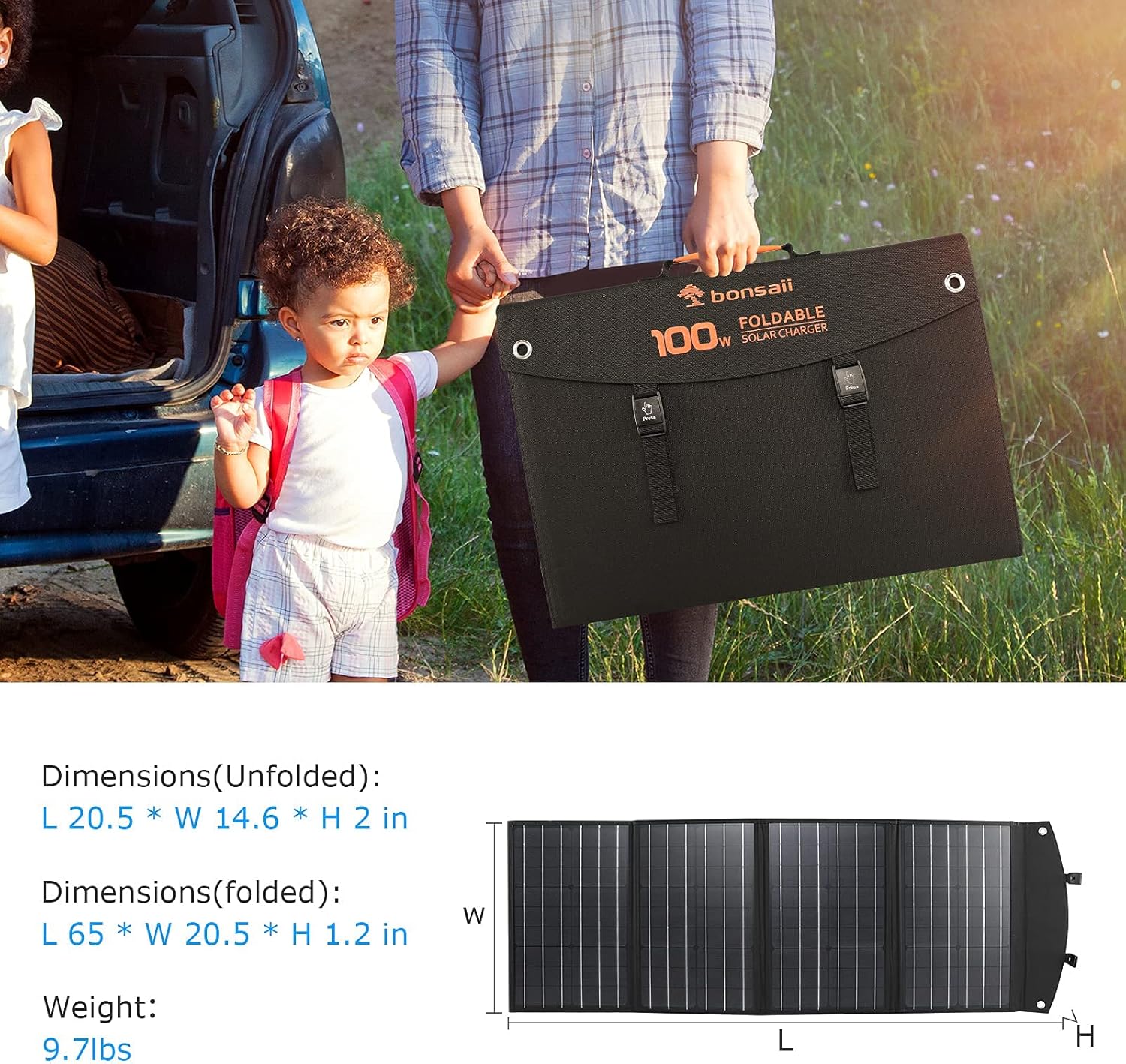 Solar Panels for Camping, 120W Solar Panel Charger for Power Station & Solar Generator