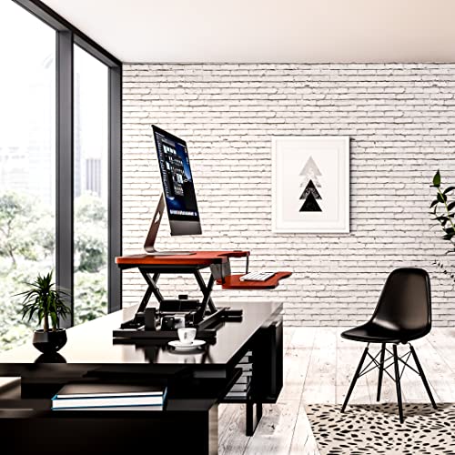 VERSADESK PowerPro™ 36 Inch Electric Standing Desk Converter, Height Adjustable Sit to Stand Up Desk Riser