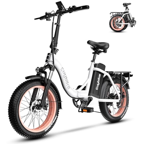 1000W Folding Electric Bike,48V 20AH Removable Battery E Bike,30+MPH,80 Miles Max Range Electric Bike for Adults,20" Fat Tire Foldable ebike