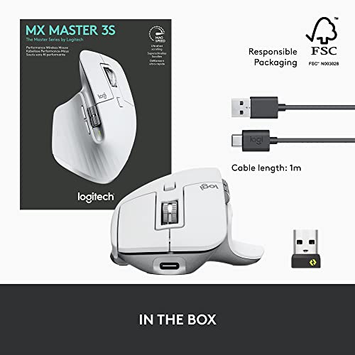 Logitech MX Keys S Combo - Performance Wireless Keyboard and Mouse with Palm Rest, Customizable Illumination, Fast Scrolling, Bluetooth, USB C