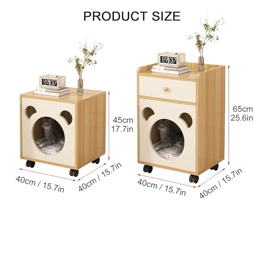 Night Stand with Drawers Cat House Side Table Cat Bed for Indoor Cats Nightstand for Living Room and Bedroom Decoration Living Room Bedroom Bed Side