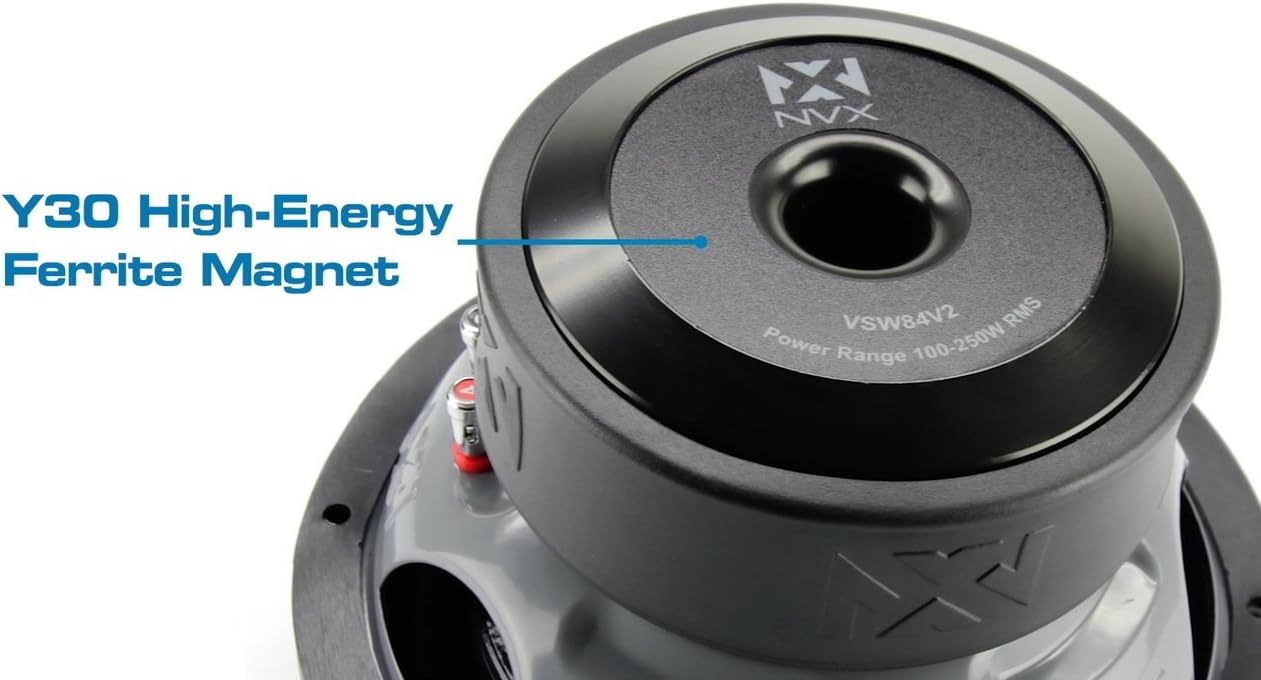 NVX VSW104V2 10 500 watt RMS 1000 watt Peak Professional Grade VS-Series Dual 4-ohm Car Subwoofer