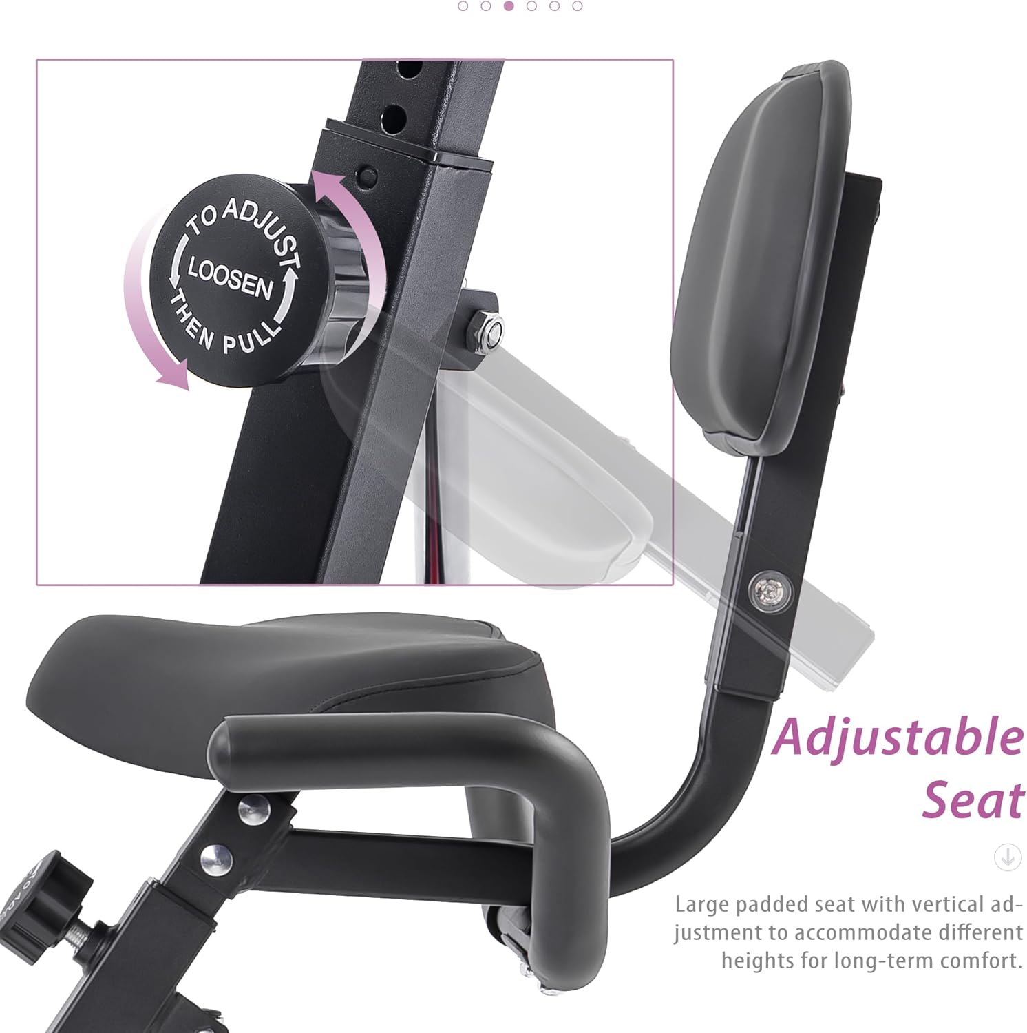 Folding Exercise Bike, Fitness Upright and Recumbent X-Bike with 10-Level Adjustable Resistance, Arm Bands and Backrest