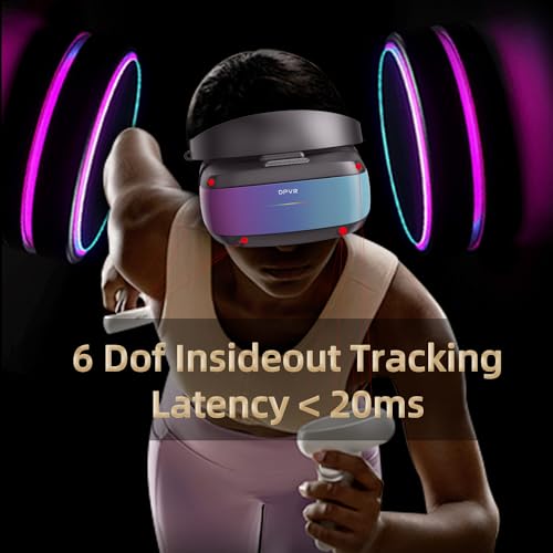 DPVR E4 VR Headset - PCVR Virtual Reality Headset for PC Games with Controller, Compatible with SteamVR