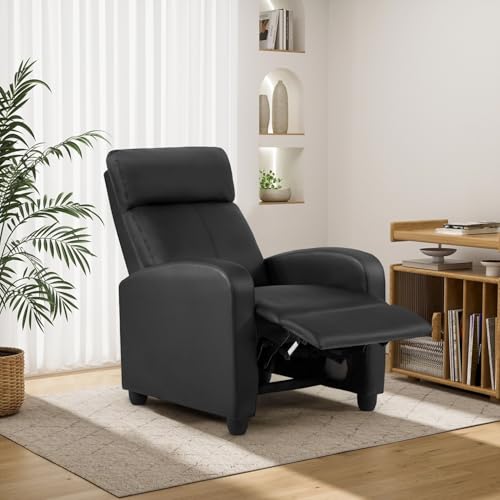 BestMassage | Recliner Chair | with 2 Point Massage Function | Black | with Lumbar Support, Adjustable Push Back, Wide Armrests