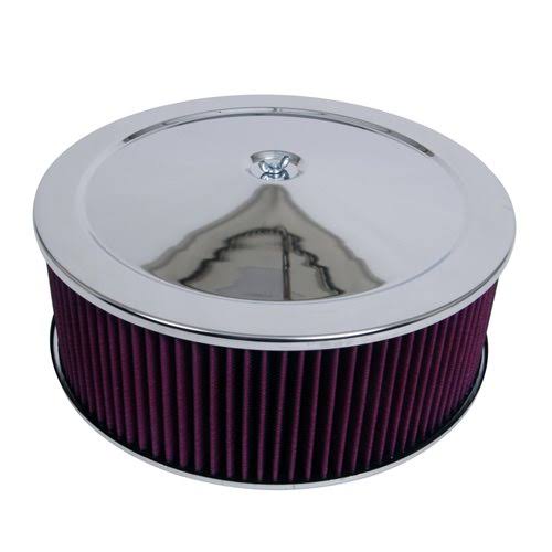 Summit Racing Air Cleaners with Reusable Filters - Single 2, 3, 4-Barrel 5 1/8 inch Diameter, Chromed Steel, Round | Summit Raci