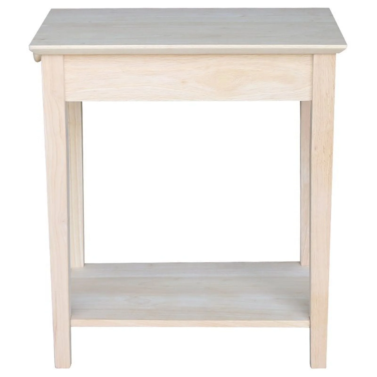 Pemberly Row 1 Drawer Transitional Wood Narrow End Table in Natural
