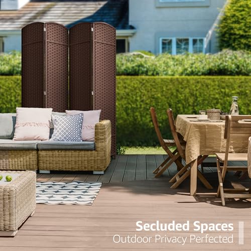 Sorbus 8-Panel Black Room Divider with Double Hinged Panels, 6 ft Tall Folding Privacy Screen