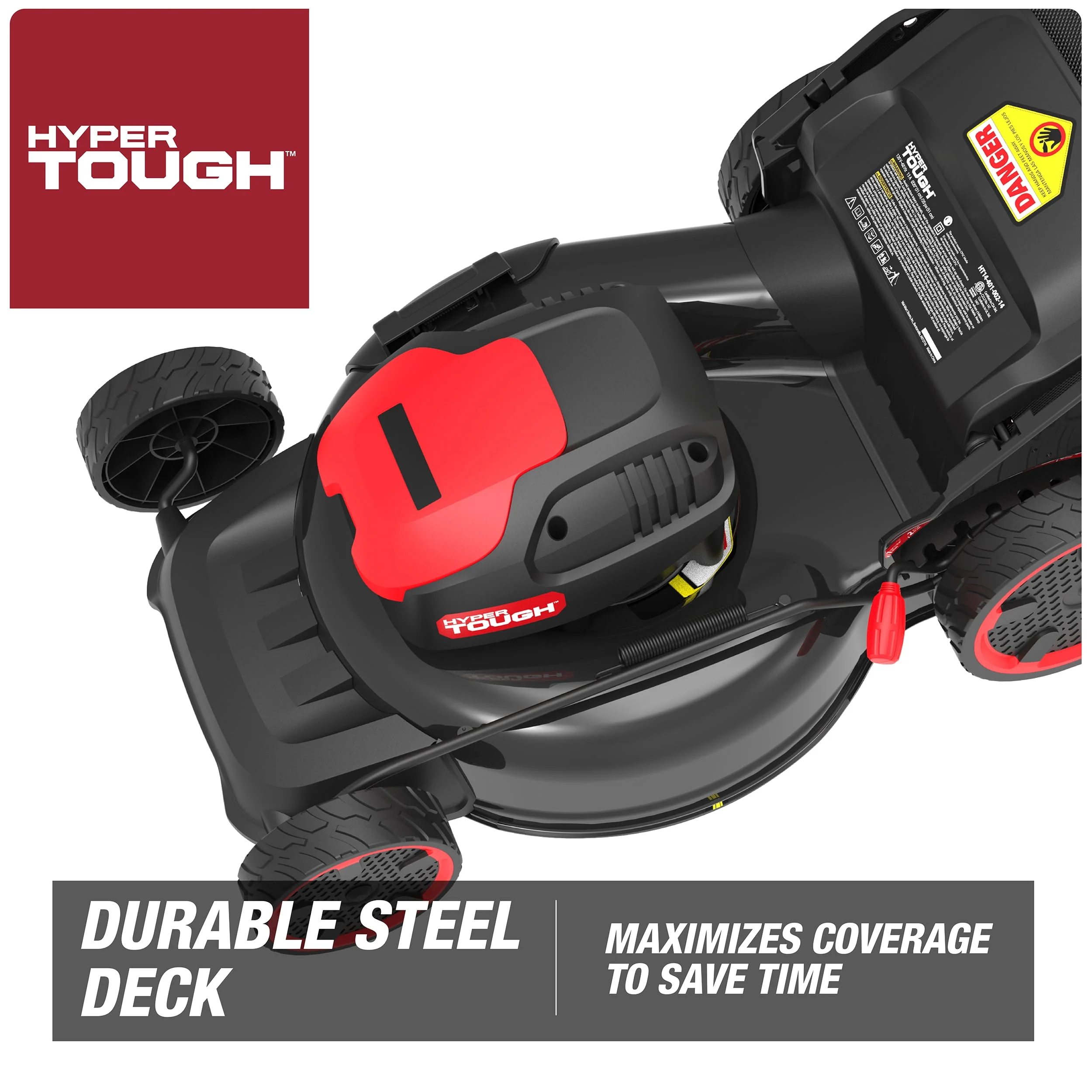 Hyper Tough 20 13A Corded Electric Push Walk-behind Lawn Mower, Bag collection, Mulching, Side-discharging