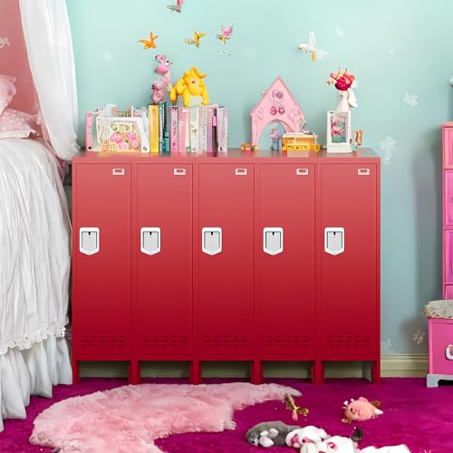 Metal Cabinet Home Office Storage,Lockers,Lockable Employees Metal Locker with Door,54" Height Steel Locker,Lockable Steel Locker for Gym,School,Home