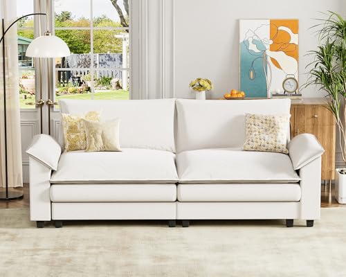 Homall 119" Modular Sectional Sofa, L Shaped Sofa Couch with Reversible Ottoman, DIY Combination Chenille Deep 3-Seat Cloud Couch for Living Room