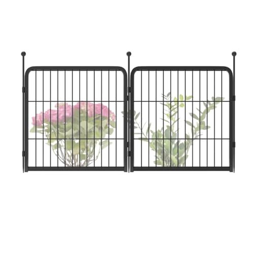 FXW Garden Fence 40in(H) x 36.0ft(L), 16 Panels Decorative Dog Fence Outdoor for The Yard – Heavy Duty Metal Animal Barrier for Dog and Rabbit