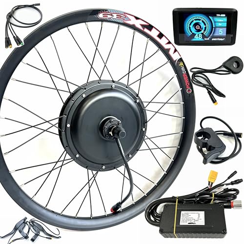 48V2000W Motor Wheel for Electric Bicycle MTB 26inch Hub Motor Kit Rear Drive with TFT Color Display E-Bike Conversion Kit Waterproof Engine Mountain