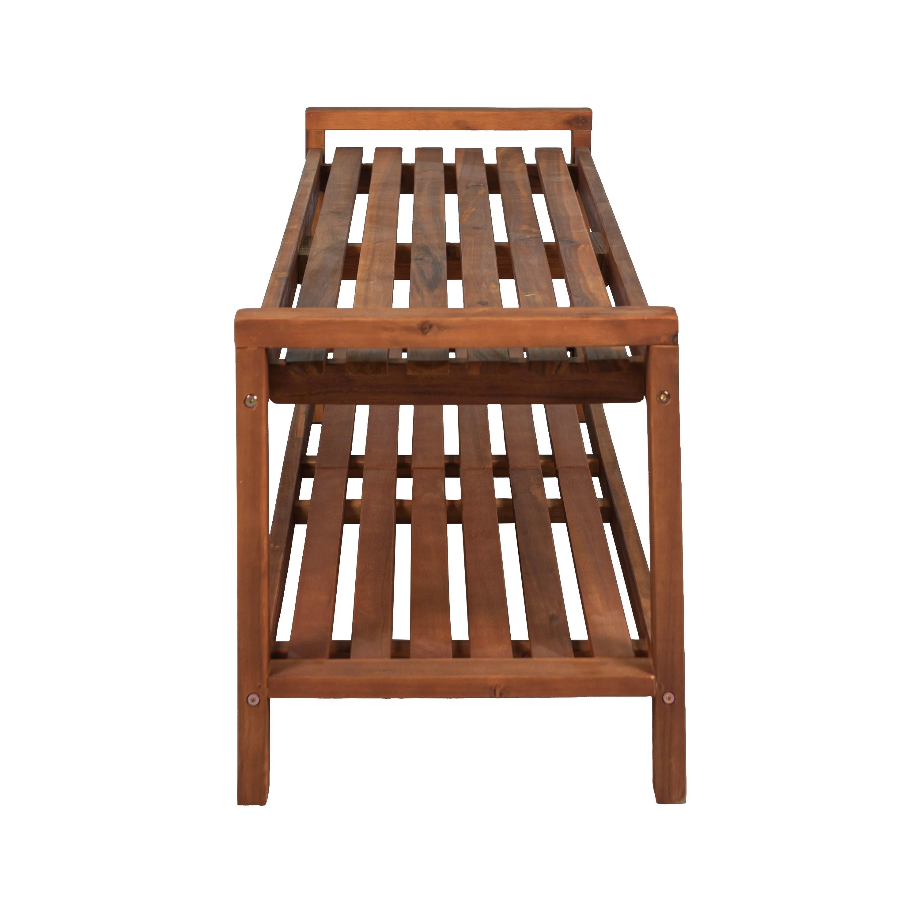 JONATHAN Y Lutyens 50.8" 3-Seat Mid-Century Modern 600-Lbs Support Acacia Wood Slat Outdoor Garden Patio Bench, Teak, by