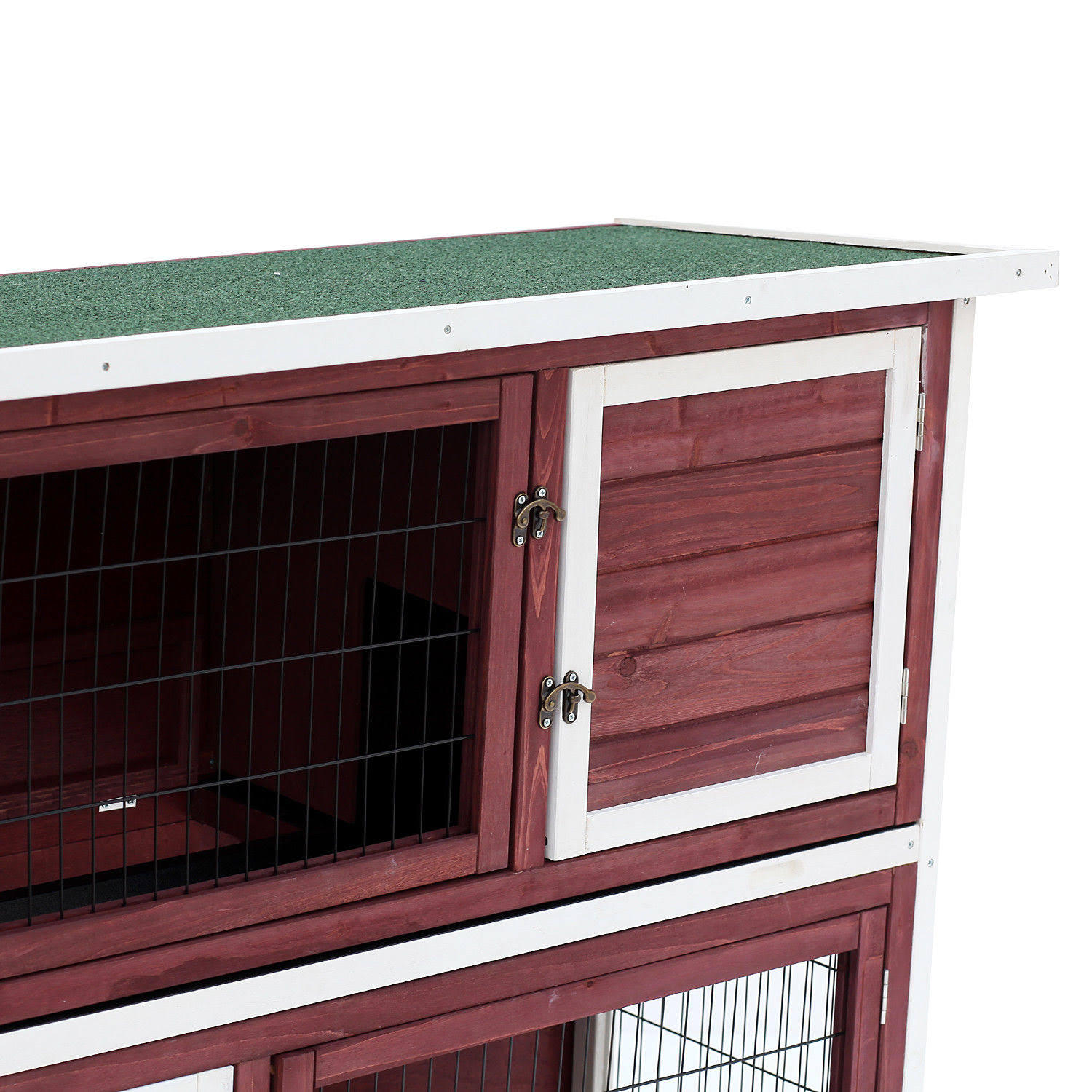 Pawhut 48x22 2 Story Elevated Wooden Rabbit Hutch Yard Bunny Cage w/ Tray u0026 Ramp
