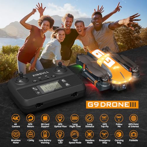 GPS Drones with 4K Camera for Adults with Brushless Motor and Follow Me Mode,Long Flight Time and Distance,5G FPV Transmission and Auto Return