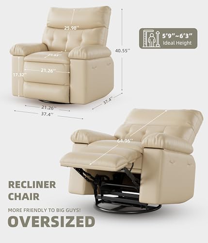 GarveeHome Electric Swivel Massage Chair, Power Rocking Recliner with Vibration and Heating