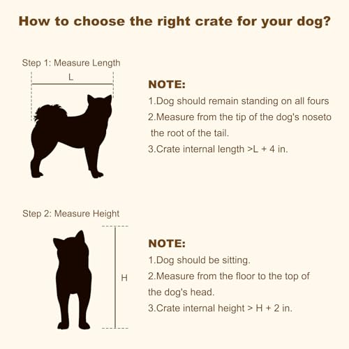 EasyCom 48"/42"/33" Dog Crate Furniture with Name Tag, Heavy Duty Dog Kennel Indoor for Large Dogs