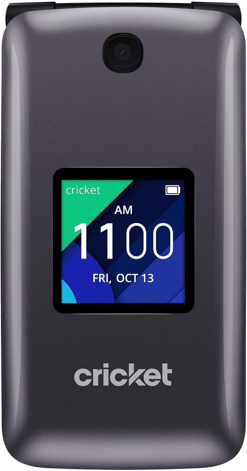 Alcatel QUICKFLIP 4044C | 4G LTE | HD Voice FlipPhone | Cricket Unlocked for T-Mobile & AT&T, Grey, 4GB