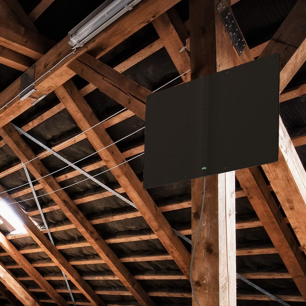 Mohu Leaf Ranger Amplified Indoor/Outdoor HDTV Antenna, 75-Mile Range, UHF/VHF Multi-Directional, Jolt 15dB USB Amplifier, 30 ft. Coaxial Cable