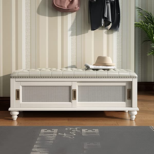 K KELBEL Shoe Rack & Shoe Bench & Shoe Cabinet & Boot Organizing Detachable Cushion with Hidden Storage Compartment