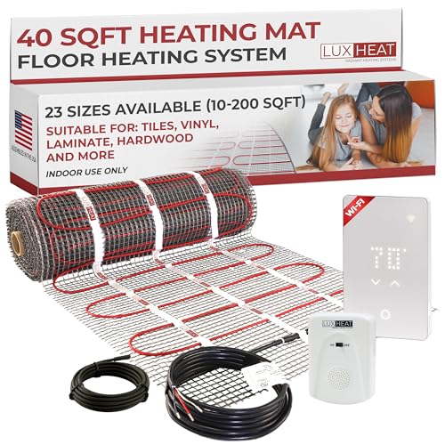 70sqft Floor Heating Mat Kit - 120v In Floor Heat Kit for Tile, Vinyl, Laminate