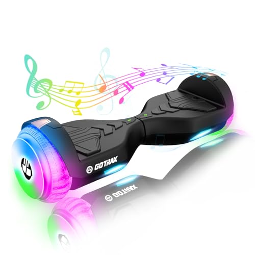 Gotrax Hoverboard with 6.5" LED Wheels & Headlight, Max 4/6 Miles Range, 6.2mph Power by Dual 200W/250W Motor