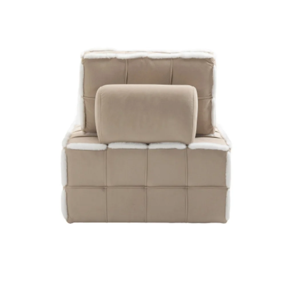 Upholstered Deep Seat Armless Accent Single Lazy Sofa Lounge Arm Chair
